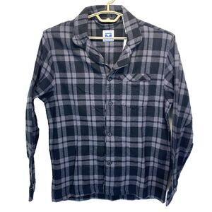 Majestic International Men's M Button Up Plaid Flannel Pocket Long Sleeve NEW
